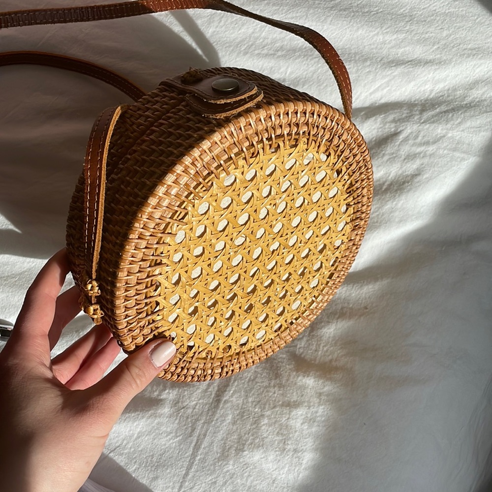 Handwoven Indonesian Rattan Crossbody Bag